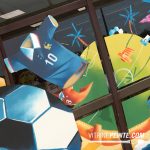 animation et décoration éventement sportif spécial magasin avec t-shirt et ballon géant