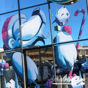 Artiste peinture sur vitrine & décoration de Noël 2026 pour centres commerciaux