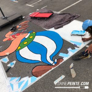 obelix, passage piéton créatif, marquage aux sol, décorations pop culture