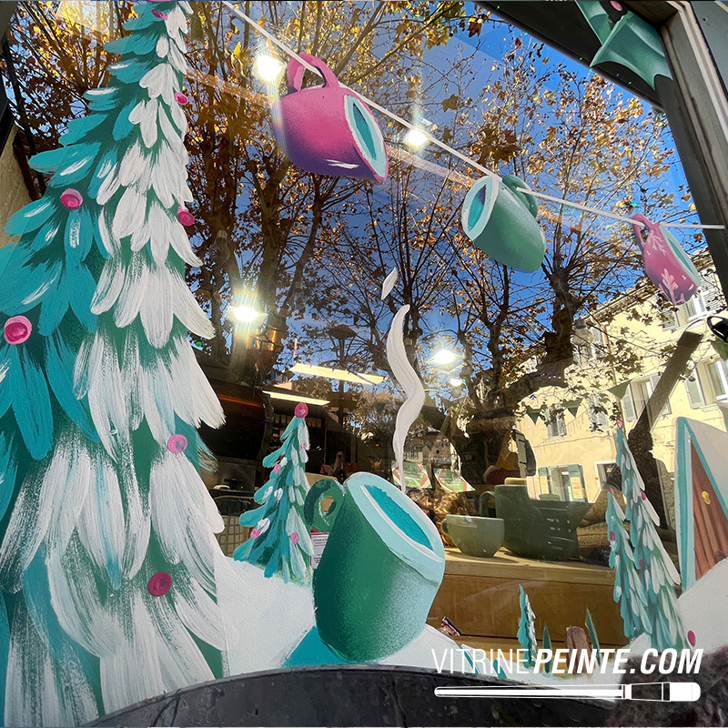 décoration de noel pour habillage tête de gondole magasin