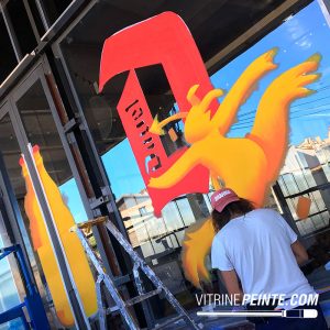 Déco Peinture vitrine saison évènement, tarif peinture vitrine restaurant
