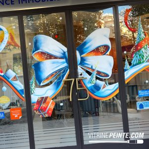 Décoration de Noël 2026 et peinture sur vitrines pour centres commerciaux