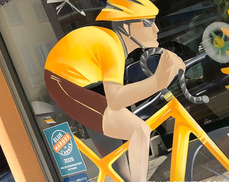 Mythique décoration du Tour de France / 100% peinture sur vitre