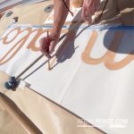 peinture lettrage Textiles : Lambrequins et toiles de stores bannes de terrasses.