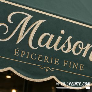 Tarif Marquage-logo-sur-store-banne-ensigne-Lettrage-peinture-style-retro-vintage-peintre-en-lettre