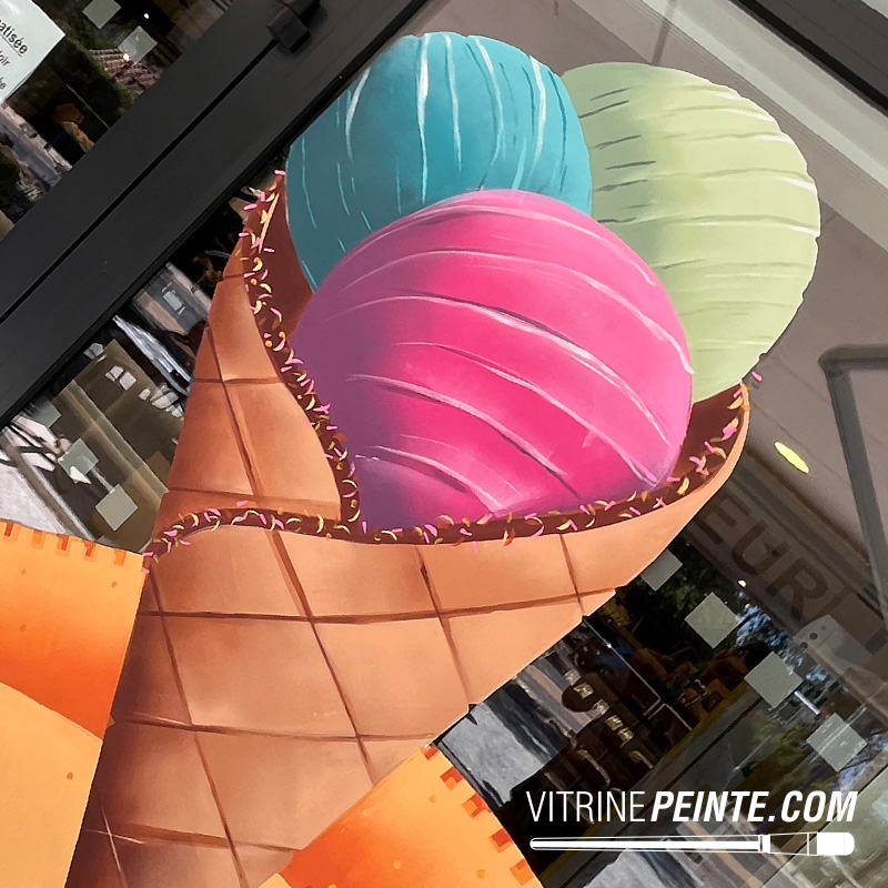 déco ete Cornet de glace géant spécial photocall pour evenement magasin