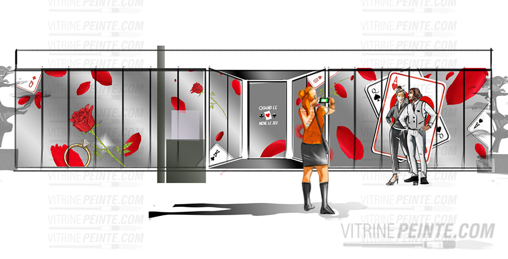 idee Decoration vitrine Déco thÚme casino, déé, roulette, Carte de jeux géante.