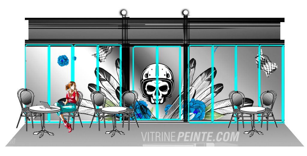 décoration vitrine restaurant pour Euro Festival 2026 dans le Golfe de Saint-Tropez