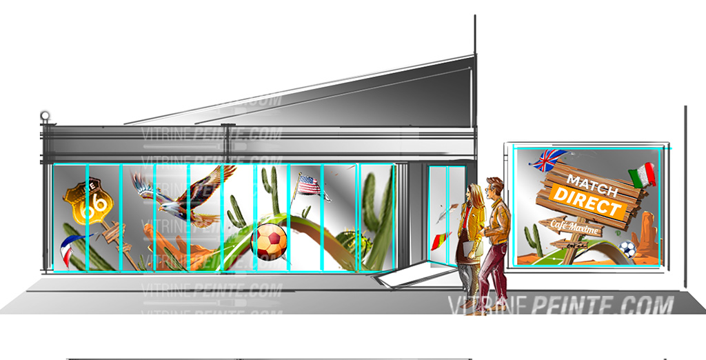 idée Déco vitrine thÚme USA coupe.du.monde.football.2026.drapeau. mexique canada