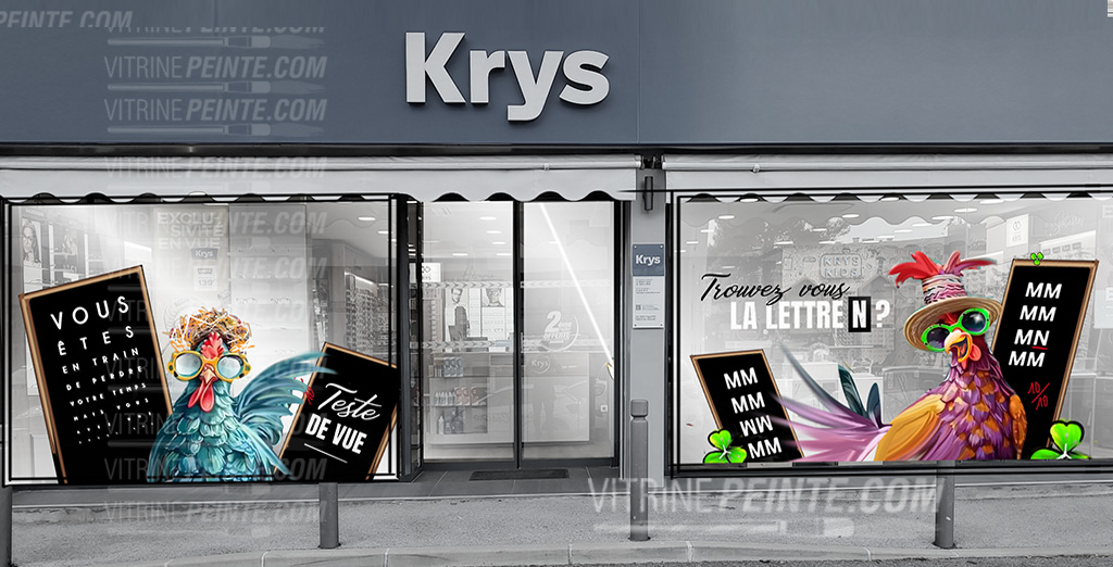 Boostez votre merchandising avec un test optique Géant intégré à vos décors vitrine opticiens Krys