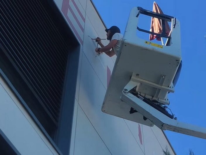 Enseigne sur bardages composites : une réalisation sur mesure pour votre façade